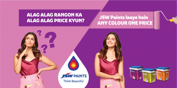 J.S.W. Alia Bhatt in a campaign for a price for any color of paint