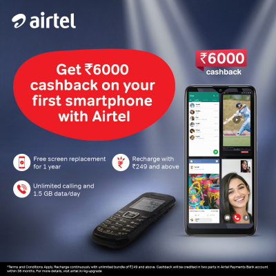 Airtel offers Rs 6,000 cashback on smartphone purchases