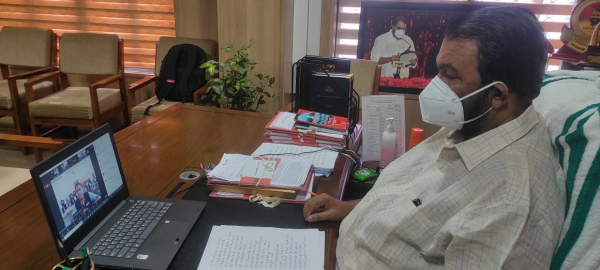 Minister V Sivankutty convenes an online meeting to congratulate the VHSE National Service Scheme approved by the India Book of Records